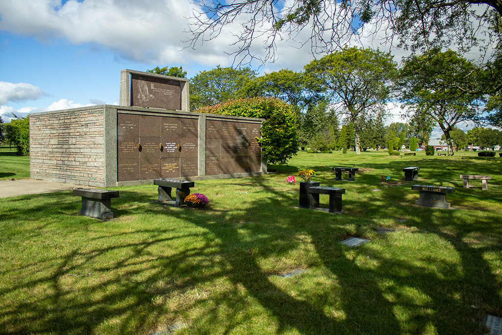 a mausoleum on grounds of East cemetery