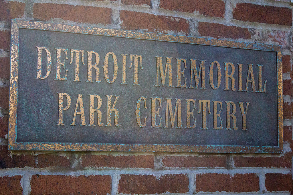 sign on grounds of East cemetery