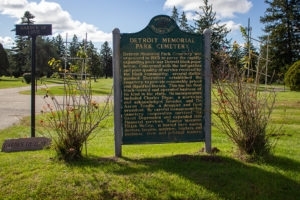 historic marker on grounds of East cemetery
