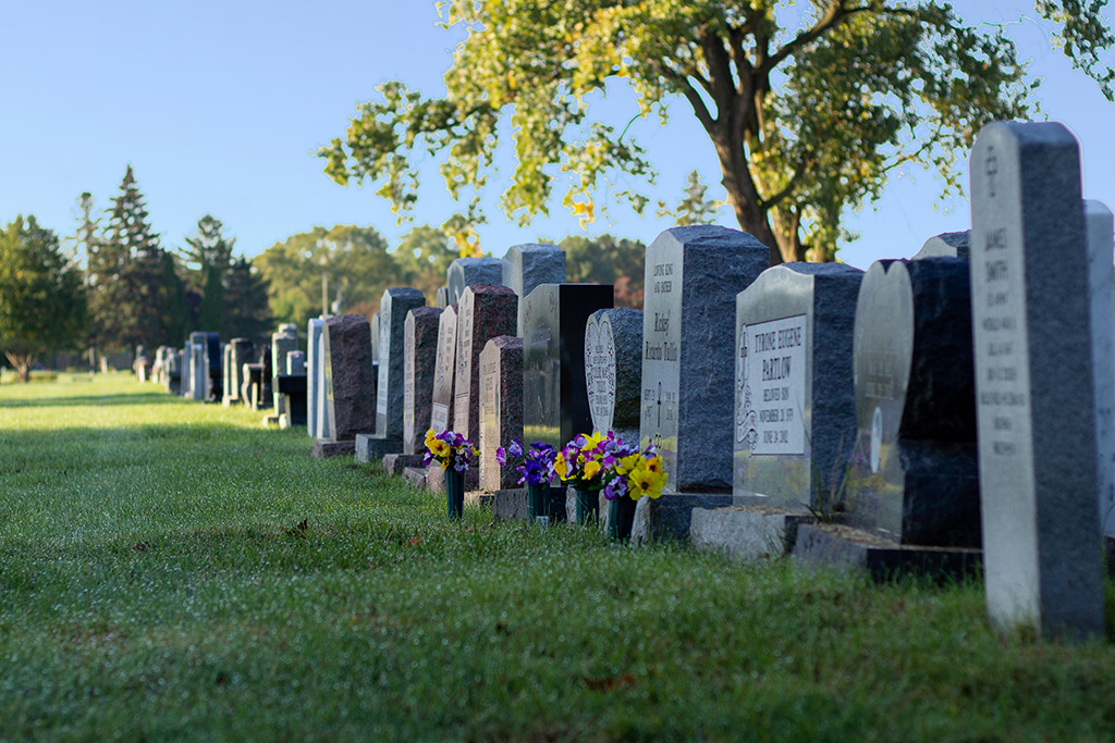 headstones graves on grounds of West cemetery2