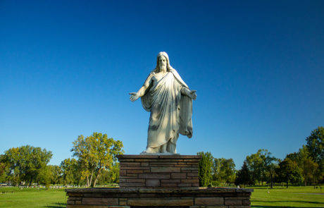 Statue on grounds of West cemetery